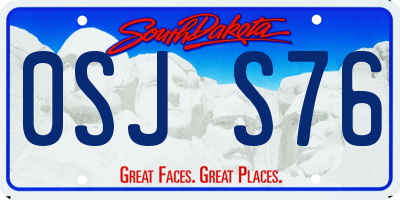 SD license plate 0SJS76