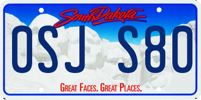 SD license plate 0SJS80