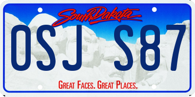 SD license plate 0SJS87