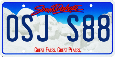 SD license plate 0SJS88