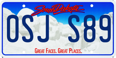 SD license plate 0SJS89