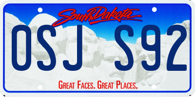 SD license plate 0SJS92