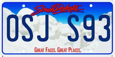 SD license plate 0SJS93