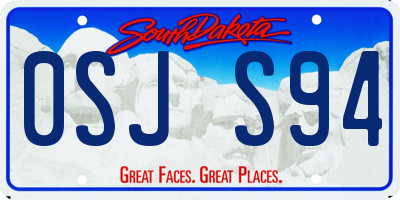 SD license plate 0SJS94
