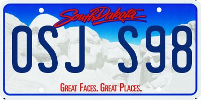 SD license plate 0SJS98