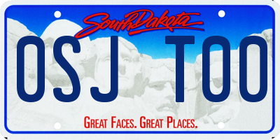 SD license plate 0SJT00