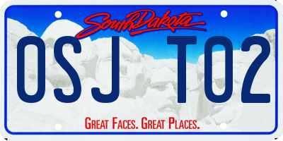 SD license plate 0SJT02