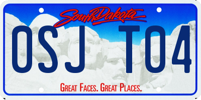 SD license plate 0SJT04
