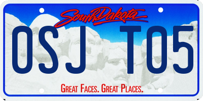 SD license plate 0SJT05