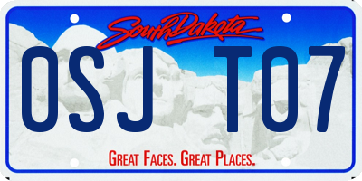 SD license plate 0SJT07