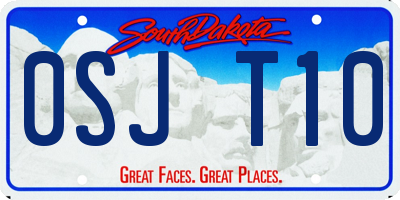 SD license plate 0SJT10