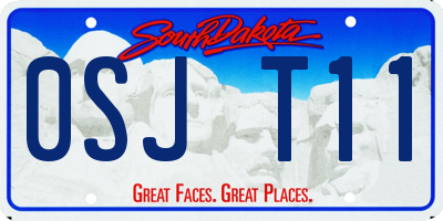 SD license plate 0SJT11