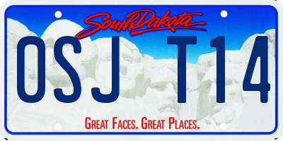 SD license plate 0SJT14