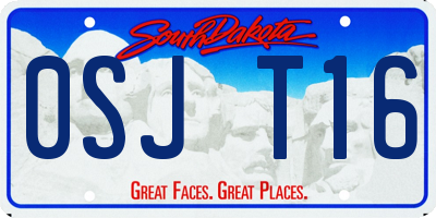 SD license plate 0SJT16