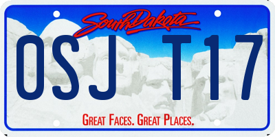 SD license plate 0SJT17