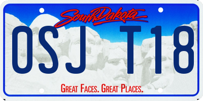 SD license plate 0SJT18