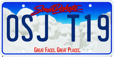 SD license plate 0SJT19