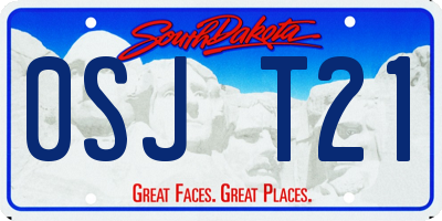 SD license plate 0SJT21