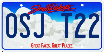 SD license plate 0SJT22