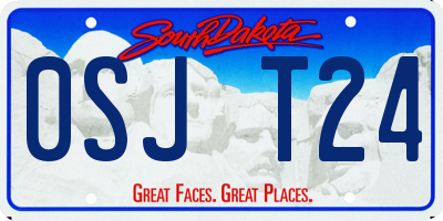 SD license plate 0SJT24