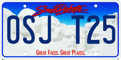 SD license plate 0SJT25