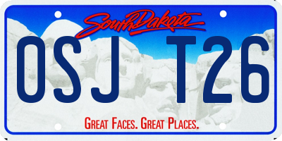 SD license plate 0SJT26