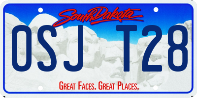 SD license plate 0SJT28