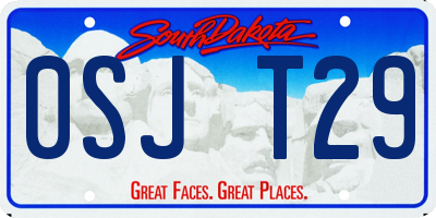 SD license plate 0SJT29