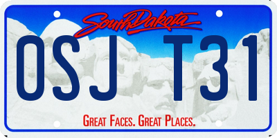 SD license plate 0SJT31