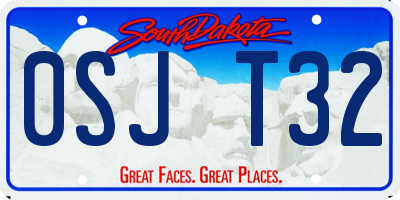 SD license plate 0SJT32