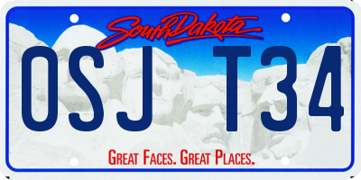 SD license plate 0SJT34