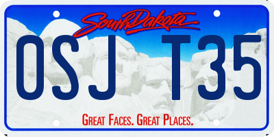 SD license plate 0SJT35
