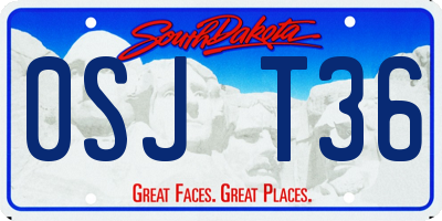 SD license plate 0SJT36