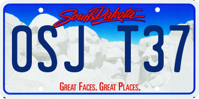 SD license plate 0SJT37