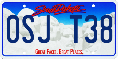 SD license plate 0SJT38