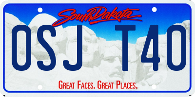 SD license plate 0SJT40