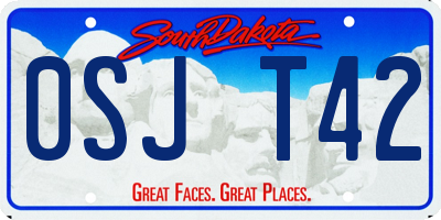 SD license plate 0SJT42