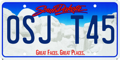 SD license plate 0SJT45