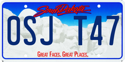 SD license plate 0SJT47