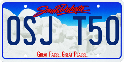 SD license plate 0SJT50