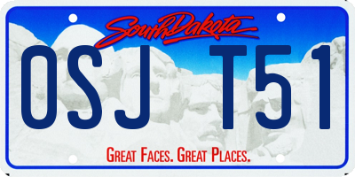 SD license plate 0SJT51