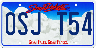 SD license plate 0SJT54