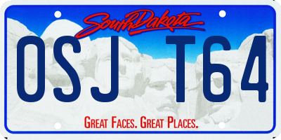 SD license plate 0SJT64