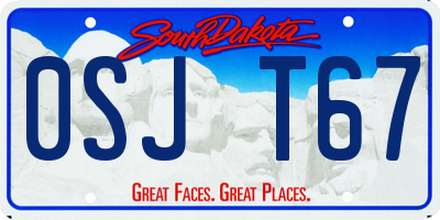 SD license plate 0SJT67