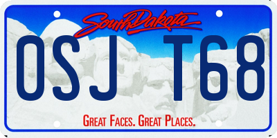 SD license plate 0SJT68