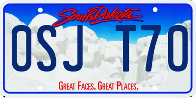 SD license plate 0SJT70