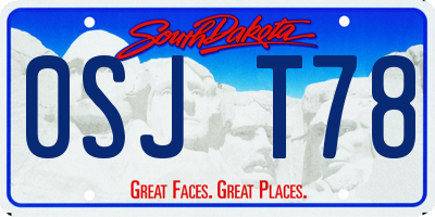 SD license plate 0SJT78