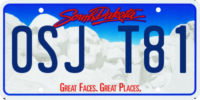 SD license plate 0SJT81
