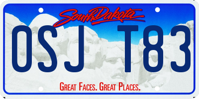 SD license plate 0SJT83