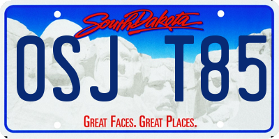 SD license plate 0SJT85